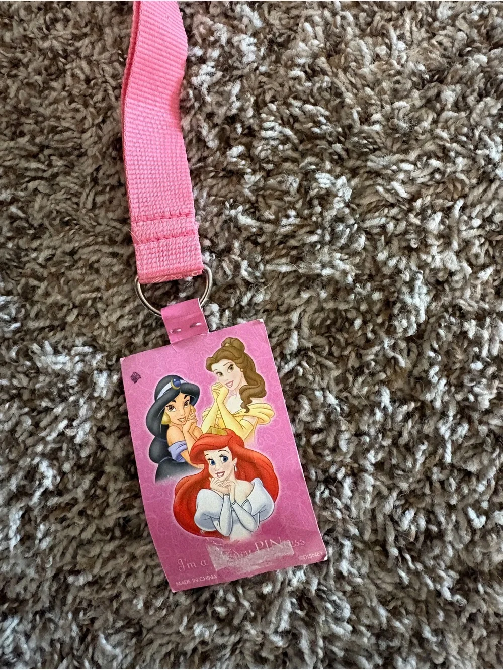 Disney Pink Princess Lanyard with Character Badge Holder 2009